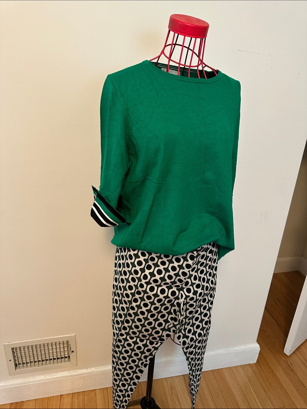 Green Women's Boatneck Top